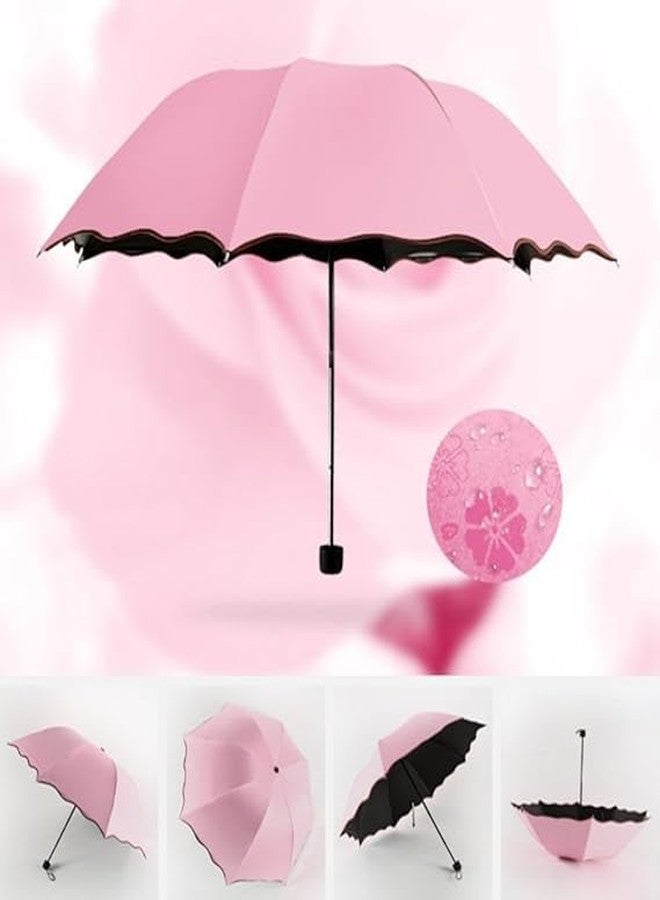 Packcy Luxury Magic Rain Umbrella - 3 Fold Auto Open Close UV Resistant Windproof Umbrella with Secret Blossom Print for All Weather Use - Image 2