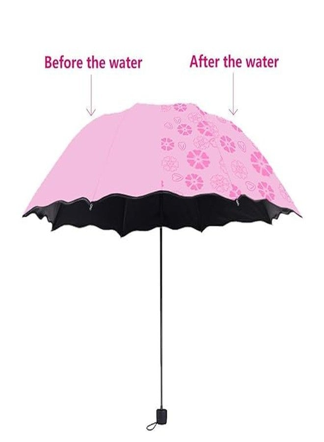 Packcy Luxury Magic Rain Umbrella - 3 Fold Auto Open Close UV Resistant Windproof Umbrella with Secret Blossom Print for All Weather Use - Image 3