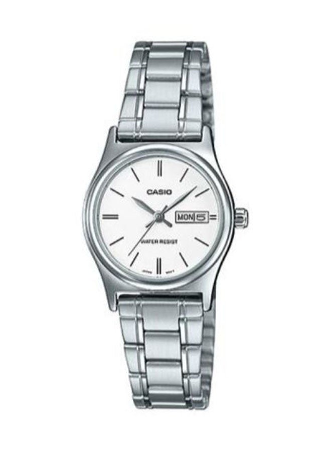 كاسيو ساعة تناظرية من الفولاذ المقاوم للصدأ LTP-V006D-7B2UDF باللون الفضي - Image 1