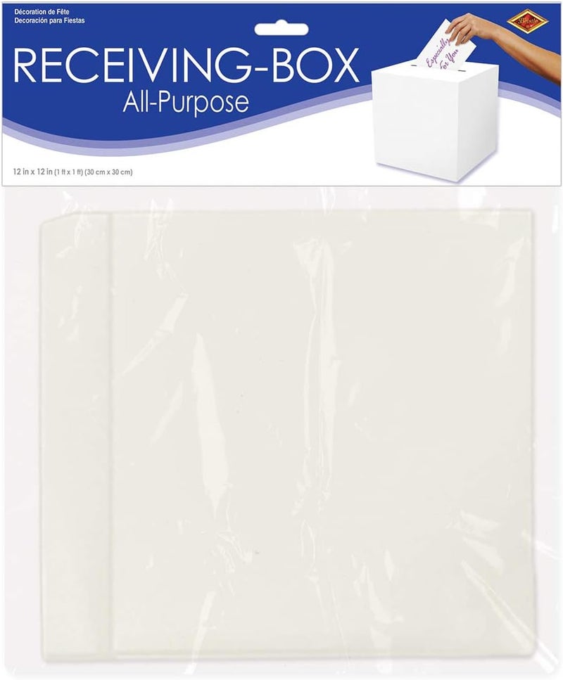 Beistle White Card Box Holder for Weddings Baby Shower Birthday and Graduation Celebrations 12 x 12 - Image 4