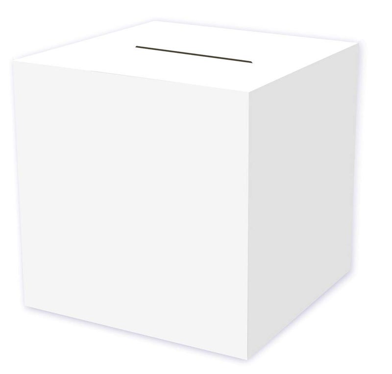 Beistle White Card Box Holder for Weddings Baby Shower Birthday and Graduation Celebrations 12 x 12 - Image 1