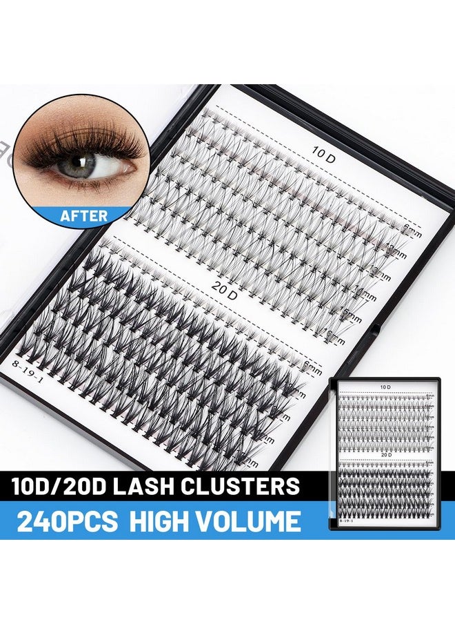 بودير مينسر 240 قطعة من رموش بودرمينسر C Curl 10D/20D Cluster 12/13/14/15/16 مم وتحت الرموش، مكياج احترافي مختلط، رموش فردية عنقودية (12/13/14/15/16 مم وتحت الرموش)  - Image 2
