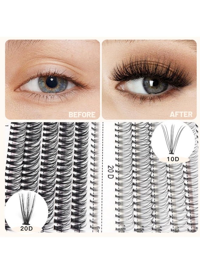 بودير مينسر 240 قطعة من رموش بودرمينسر C Curl 10D/20D Cluster 12/13/14/15/16 مم وتحت الرموش، مكياج احترافي مختلط، رموش فردية عنقودية (12/13/14/15/16 مم وتحت الرموش)  - Image 3