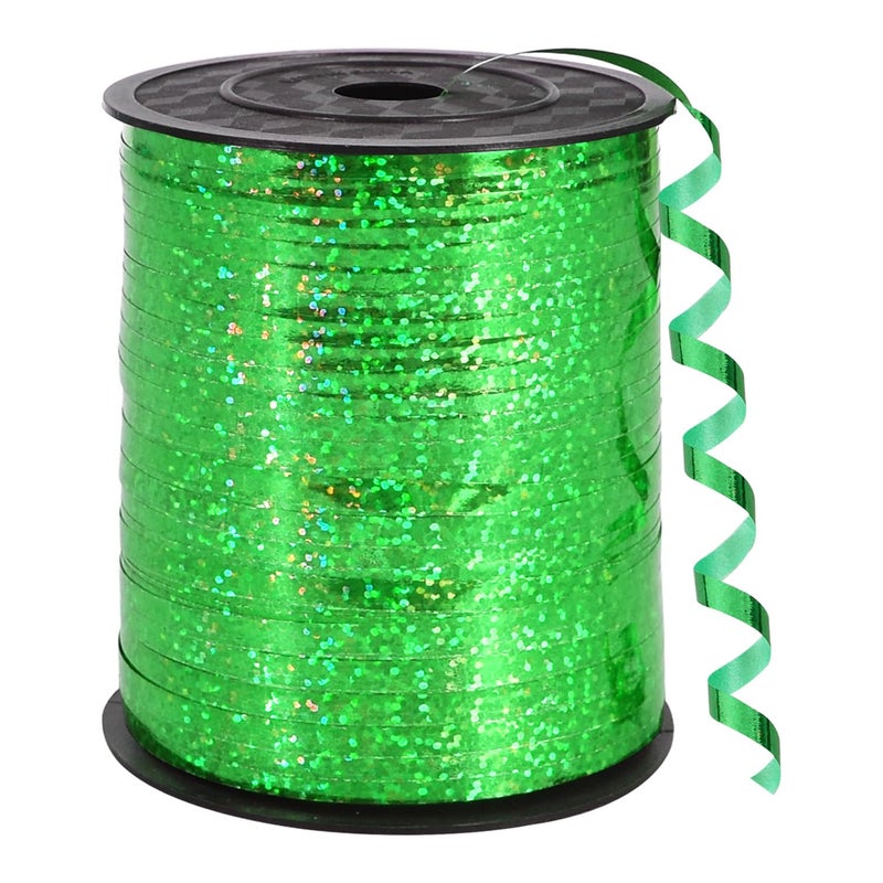 BEISHIDA 500 Yards Green Crimped Curling Ribbon Balloon String Shiny Metallic Ribbon Roll for Gift Wrapping for Birthday Party Festival Art Craft Decor Florist Flowers Decoration