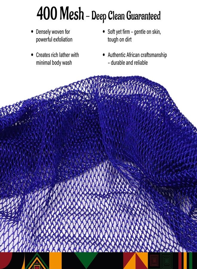 Yiclick African Net Sponge Authentic with Knots 2 Pack - Exfoliating Body Scrubber, Exfoliating Washcloth Towel, Knotted Rags Wash Cloth Loofah Sponge for Body Scrub, Back Scrubber for Shower Bath - Image 4