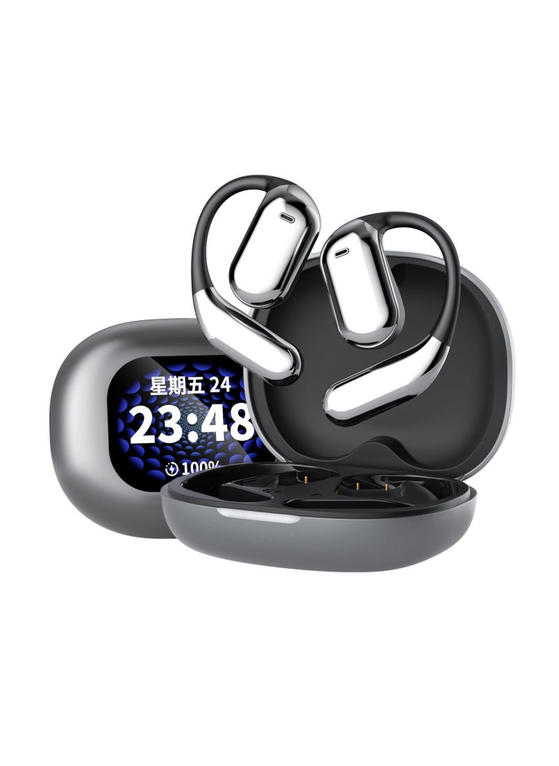 AI Translation Earbuds Real Time - Translator Earbuds for 144 Languages, LCD Touch Screen, Open-Ear Design, AI Language Translator Earphone 3-in-1 Accents & Long Battery Life Translation ,Perfect for Travel,Business & Learning(Black)