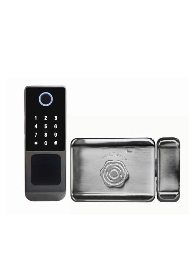 StarDY Smart Fingerprint Door Lock - Biometric Password Anti-Theft Electronic Lock with Fingerprint, Passcode, Key, IC Card, Tuya WiFi App, Waterproof (One Side) - Image 1