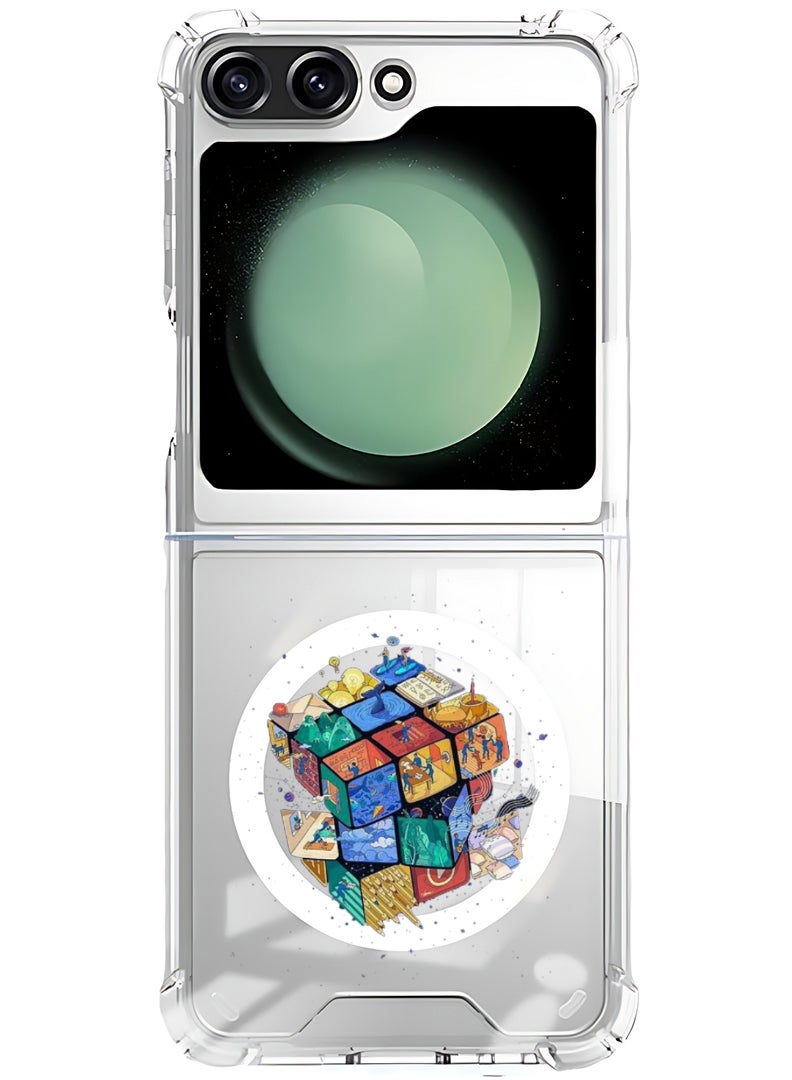 Theodor Magnetic Case for Samsung Galaxy Z Flip 5 Compatible with MagSafe Wireless Charging, Shockproof Phone Bumper Cover Cube - Image 1