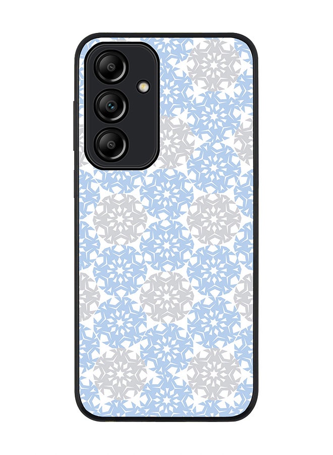 Stylizedd Rugged Black Edge Case for Samsung Galaxy A55, Slim fit Soft Case Flexible Rubber Edges Anti Drop TPU Gel Thin Cover -  Frozen Snowflakes - Image 1