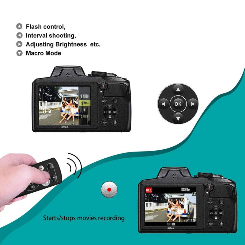 AODELAN Wireless Remote Control for Nikon COOLPIX P1000 Z50 B600 A1000 P950 Z50 Z6 II Z7 II Z fc Zfc Accessories, Replace ML-L7 - Image 4