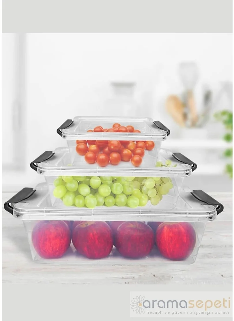 DECOBELLA 3 Pcs Locked Storage Container Set