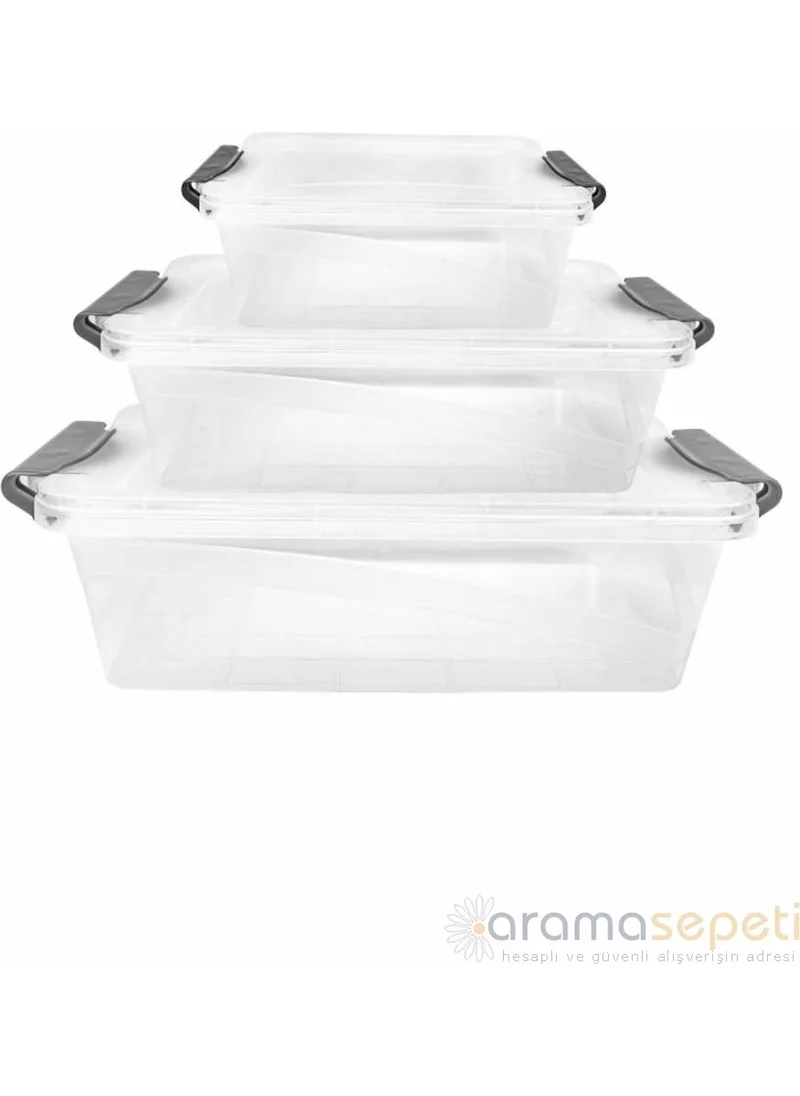 DECOBELLA 3 Pcs Locked Storage Container Set