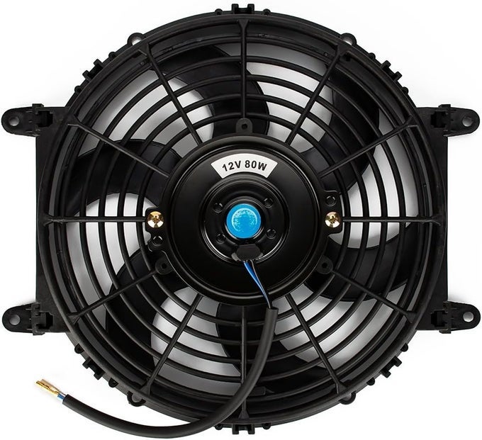 10-Inch Universal Electric Radiator Cooling Fan - Slim Push Pull Engine Blade Fan 12V 80W Mount Kit