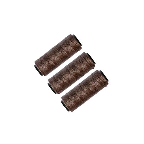 3 Rolls Sewing Threads Weaving Threads Using for Hand Sewing Hair Weft Hair Extensions Wig DIY Brown