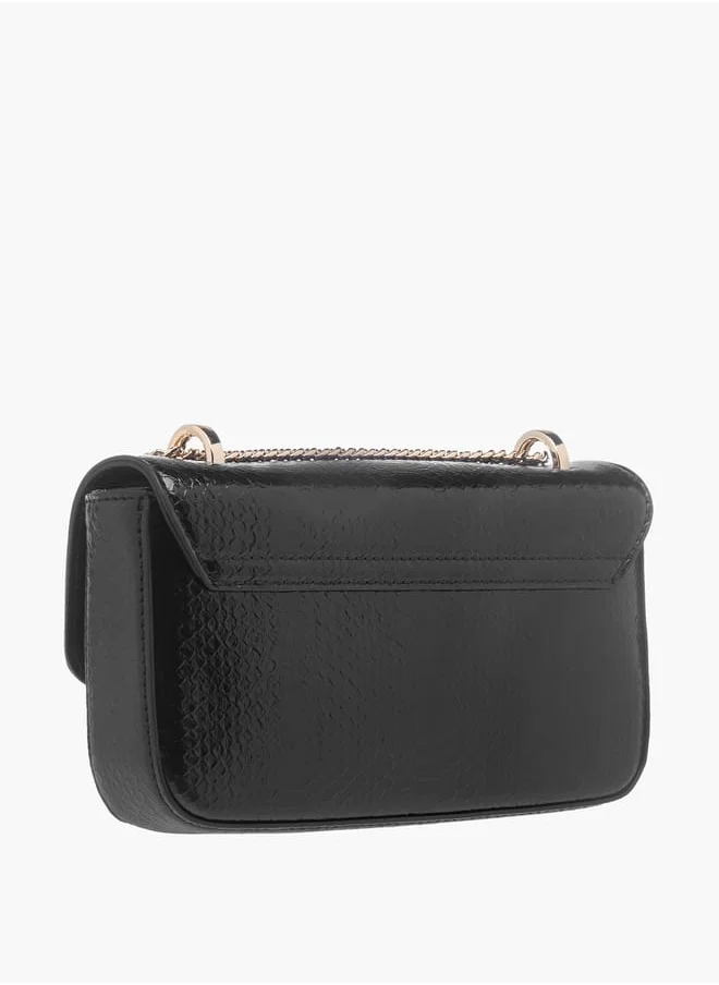 Celeste Womens Textured Crossbody Bag With Flap Closure And Chain Strap Ramadan Collection