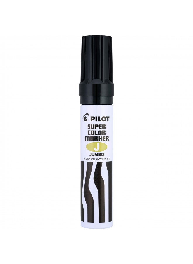 PILOT علامات دائمة قابلة لإعادة التعبئة من بايلوت سوبر كولور جامبو، حبر أسود، طرف مائل عريض، 12 عبوة (43100) - Image 2