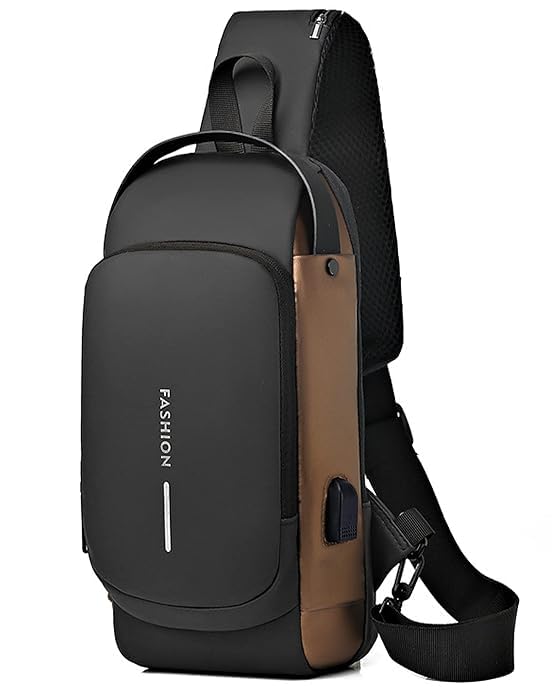 XIKKART Stylish Unisex Cross body Sling Travel Bag For Men Women, Waterproof Anti-Theft Casual Shoulder Side Passport Messenger Bag With Charging Port, Handbag for Gift Gym, Sport, Office & Daily Use - Image 1
