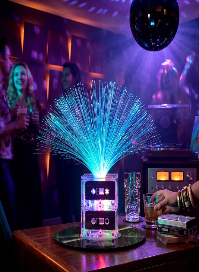 Relaxweex 80s Music Party Table Decor 90s Glowing Party Table Centerpiece Decor Includes Cassette Tape Bucket Fiber Optic Lamp for 80s Birthday Favor Supply Music Retro Hip Hop Event - Image 5