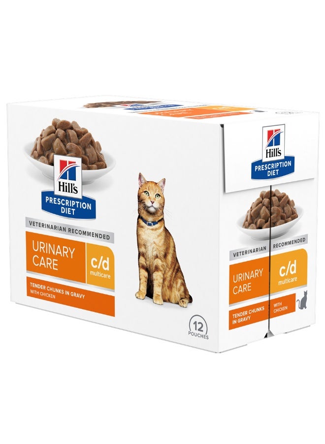 Hill's Prescription Diet Feline c/d MultiCare Urinary Care Chicken 12x85g - Image 1