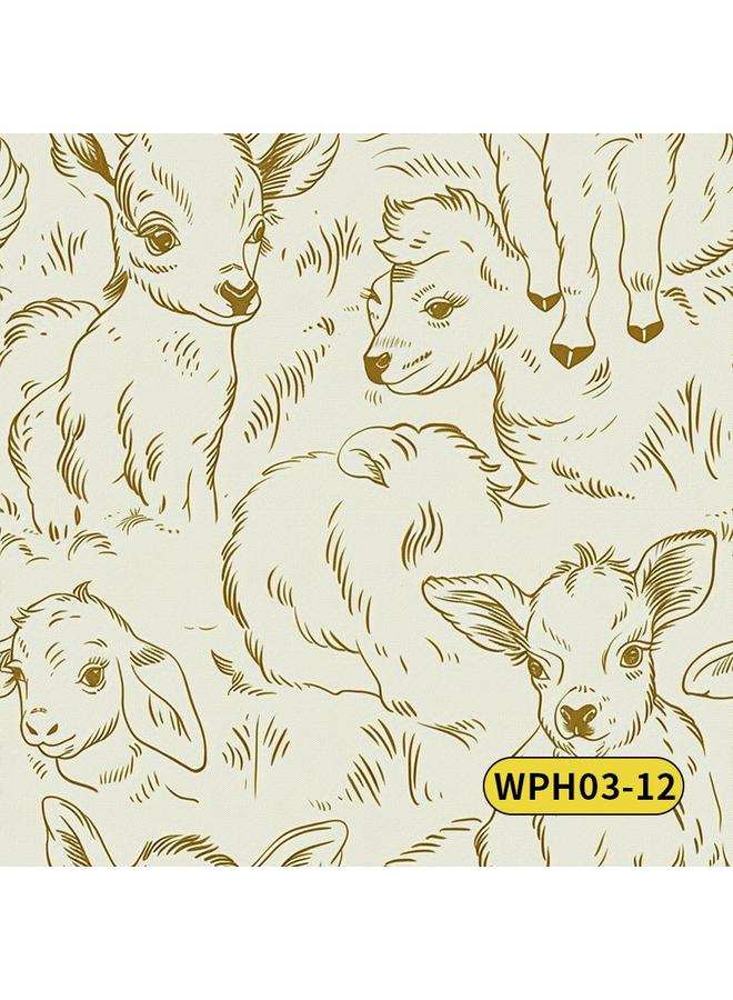 Bluejw French Retro Bunny Wall Wallpaper Self-adhesive Wall Sticker High Color Dirty Resistant Wallpaper Bedroom Warm Wallpaper - Image 1