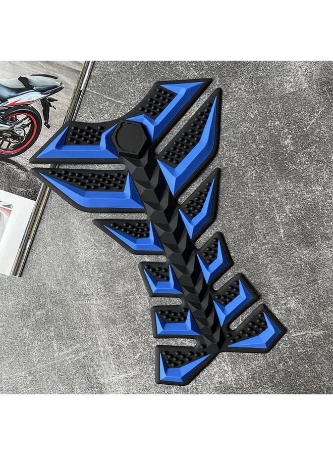 Black Motorcycle Tank Protector Kit with Fishbone Guard and Adhesive Pad - Image 1