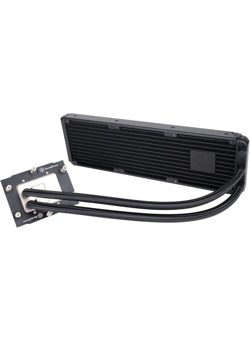 سيلفر ستون مبرد سائل متكامل لوحدة المعالجة المركزية XE360-SP5 بحجم 360 مم، متوافق مع معالجات AMD ذات مقبس SP5 (LGA6096)، مزود بثلاث مراوح PWM بحجم 120 مم، سرعة دوران من 600 إلى 2800 دورة في الدقيقة، تدفق هواء 87.72 قدم مكعب في الدقيقة، ضغط ماء 3.09 مم، مضخة تبريد بسرعة 4000 دورة في الدقيقة، قاعدة من النيكل والنحاس، متوافق مع معالجات EPYC Zen 4، لون أسود | SST-XE360-SP5 - Image 3