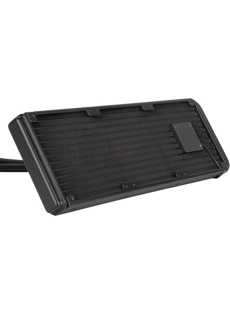 سيلفر ستون مبرد سائل متكامل لوحدة المعالجة المركزية XE360-SP5 بحجم 360 مم، متوافق مع معالجات AMD ذات مقبس SP5 (LGA6096)، مزود بثلاث مراوح PWM بحجم 120 مم، سرعة دوران من 600 إلى 2800 دورة في الدقيقة، تدفق هواء 87.72 قدم مكعب في الدقيقة، ضغط ماء 3.09 مم، مضخة تبريد بسرعة 4000 دورة في الدقيقة، قاعدة من النيكل والنحاس، متوافق مع معالجات EPYC Zen 4، لون أسود | SST-XE360-SP5 - Image 2