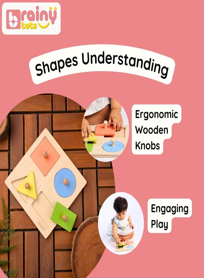 Brainytots Problem Solving Kit for Babies and Toddlers of 6 Months to 1 and 2 Years | Object Permanence Box, Wooden Ring Stacker & 4 Shapes Puzzle | Learning Toys for Cognitive, Motor Skills - Image 5