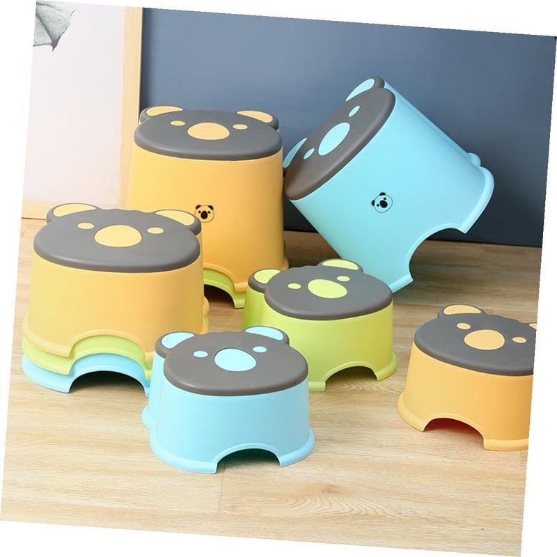 Generic Thickened Step Stool Non-Slip Plastic Footstool Lightweight Low Seat for Bathroom Kitchen Bedroom Use Safe and Easy to Move - Image 4
