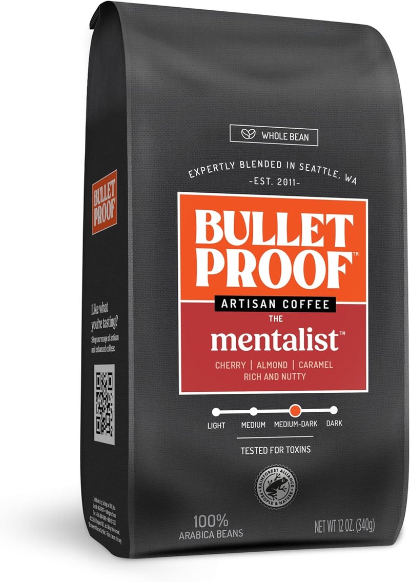 Bulletproof The Mentalist Whole Bean Coffee, Medium Dark Roast - Image 1