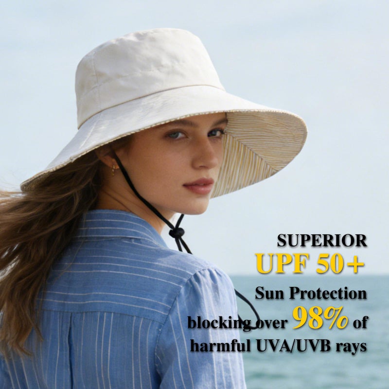 SOMALER Sun Hats for Women Wide Brim Foldable Beach Hat UV UPF50+ Summer Sun Protection Bucket Hat for Outdoor, Gardening, Travel Beige - Image 2