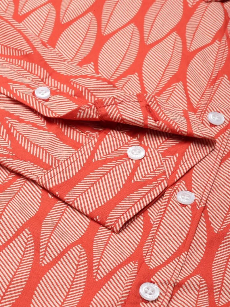 Joven  Sunset Orange Casual Shirt for Men for Men | Best Price UAE