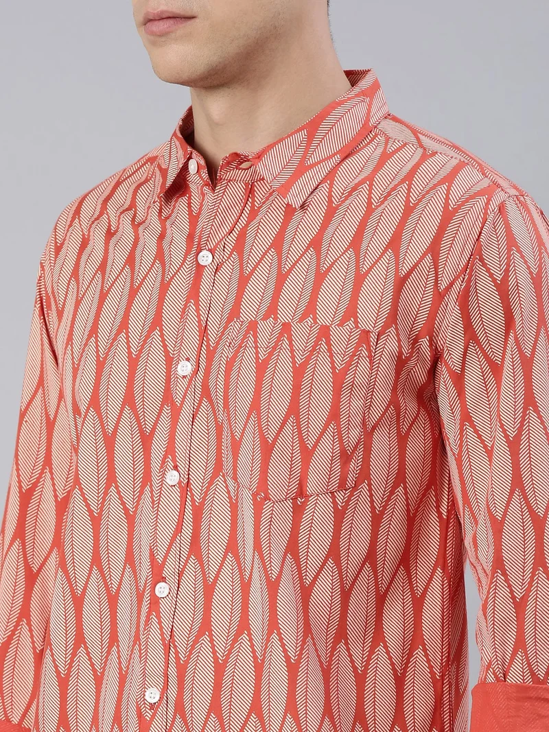 Joven  Sunset Orange Casual Shirt for Men for Men | Best Price UAE