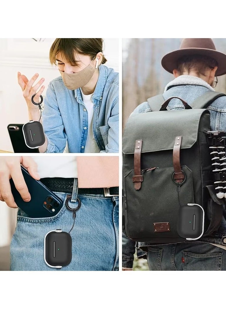 Case with Secure Lock, Music Headset Earphone Protective Case Cover Compatible with for AirPods 4 (Black/Blue) - Image 2