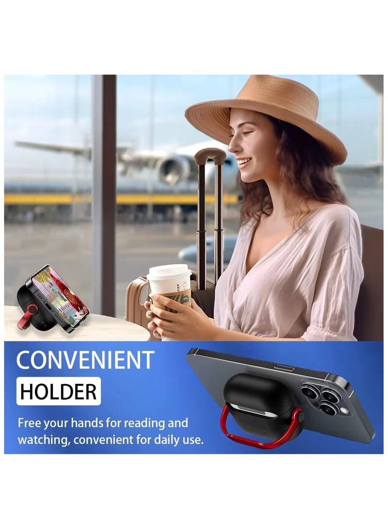 Case with Secure Lock, Music Headset Earphone Protective Case Cover Compatible with for AirPods 4 (Black/Blue) - Image 3