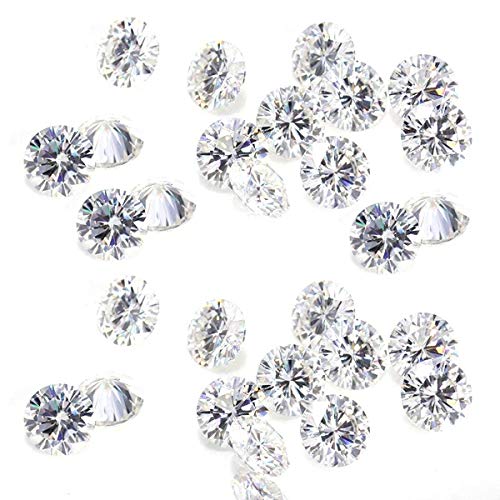 REAL-GEMS REALGEMS 1 Ct GRA Certified White Color Loose Moissanite Diamonds 16mm5255 pcs Lot With VVS Clarity Round Shape For Pendant Necklace and Jewlery Making - Image 1