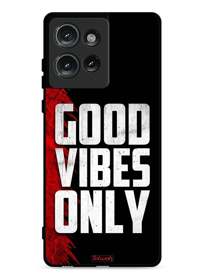Tolwak Motorola Edge 50 Protective Case Cover Good Vibes Only - Image 1