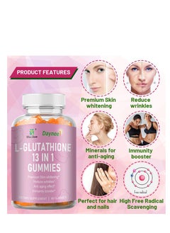 Daynee L-Glutathione 13 In 1 Gummies, L-Glutathione With Collagen Chewable Supplements For Skin Care,Anti-Aging, Whitening And Brightening, Dietary Supplements,60 Gummies  - Image 1