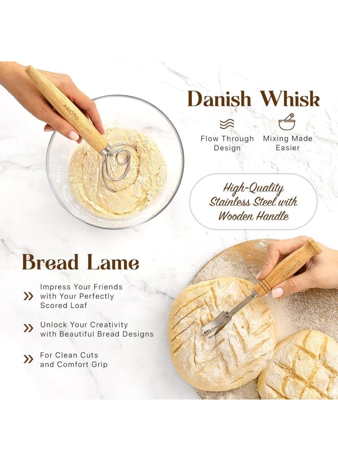 Bread Baking Supplies Rattan Banneton Fermentation Basket Tools Suit-Specifications:Fermentation Basket Tool Set--bk0015 (with Fermentation Tank) - Image 5