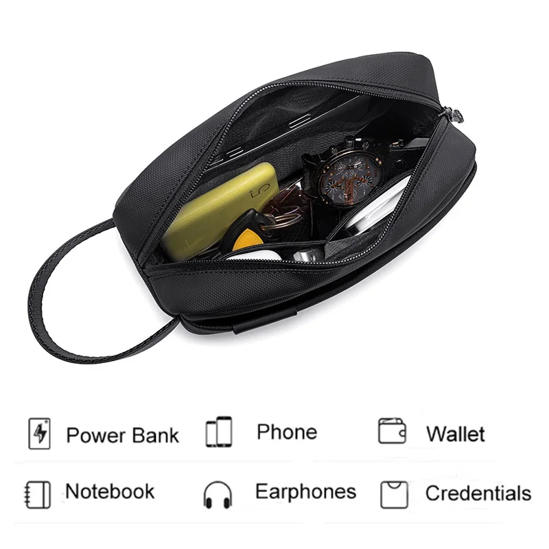 Arctic Hunter Black Unisex Handbag Durable Premium Water Resistant Carry All Bag with Pockets for Men in Daily Use, K00580, Black  | Best Price UAE