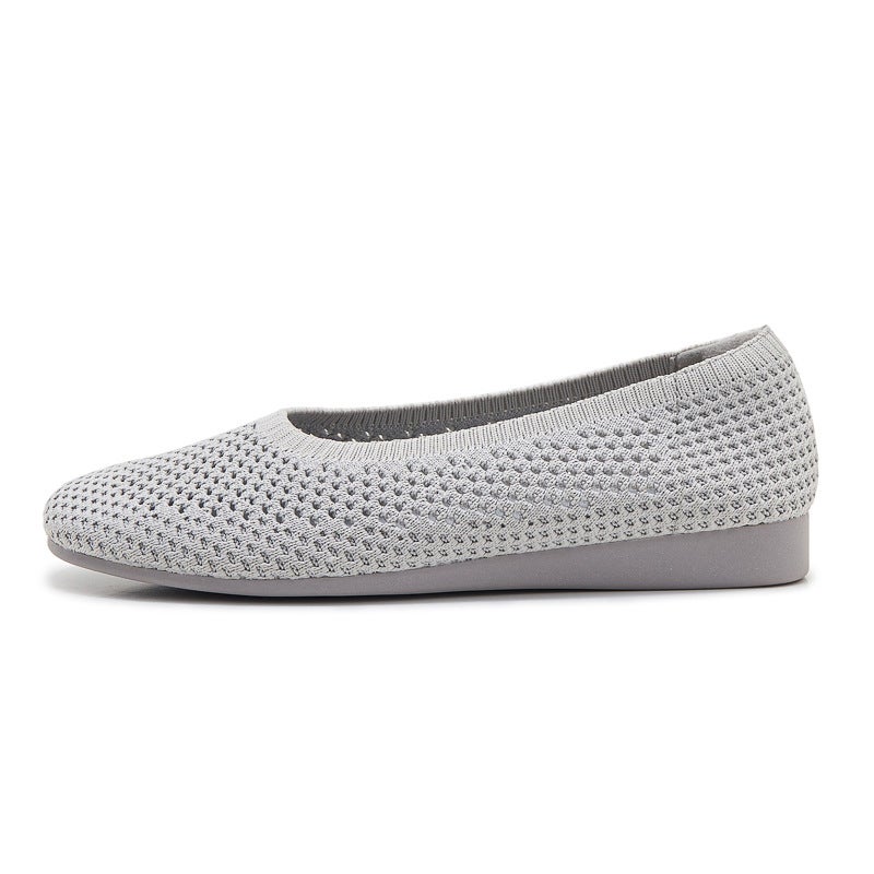 Women's Comfortable Slip-On Wedge Heel Shoes - Flyknit Breathable Walking Shoes for Daily  Wear
