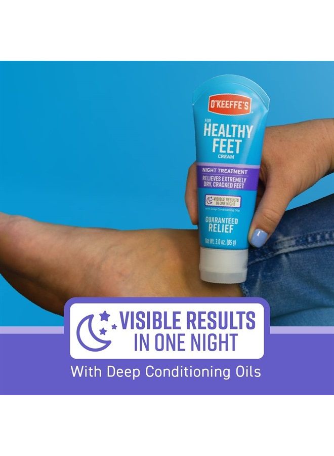 O'Keeffe's for Healthy Feet Night Treatment Foot Cream, Guaranteed Relief for Extremely Dry, Cracked Feet, Visible Results in 1 Night, 3.0 Ounce Tube, (Pack of 2)  - Image 4
