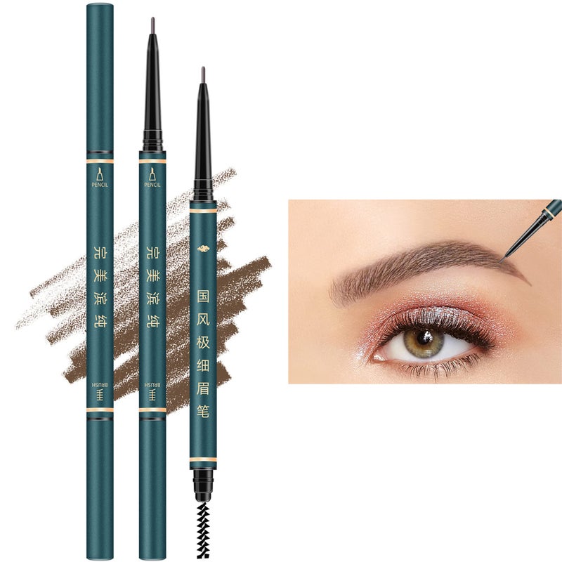 BECHY Eyebrow Pencil,3 PCS Waterproof Professional Makeup Micro Brow Pencil,Brow Kit with Eyebrow Brush and Razor,Ultra-Fine Mechanical Pencil,Eyebrow Pencils for Women - Image 1