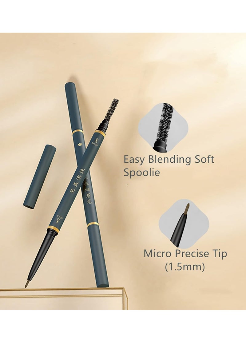 BECHY Eyebrow Pencil,3 PCS Waterproof Professional Makeup Micro Brow Pencil,Brow Kit with Eyebrow Brush and Razor,Ultra-Fine Mechanical Pencil  - Image 2