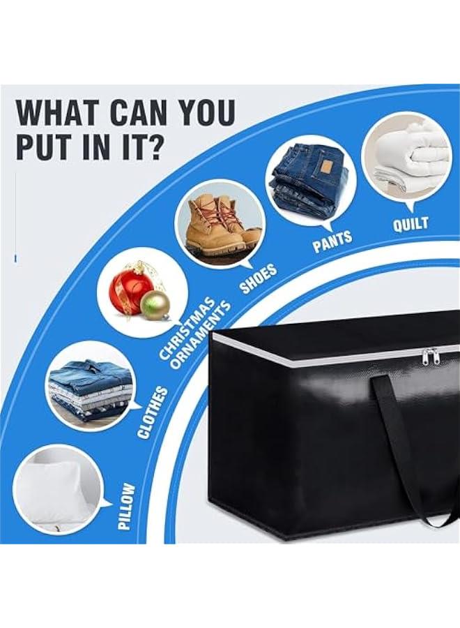 MIXDE Collapsible Moving Bags - Heavy Duty Extra Large Moving Bags with Zippers and Handles, Space Saving Packing Totes for Moving Supplies Storage,Fold Flat, Alternative to Box and Bin (Black-4Pack  - Image 5