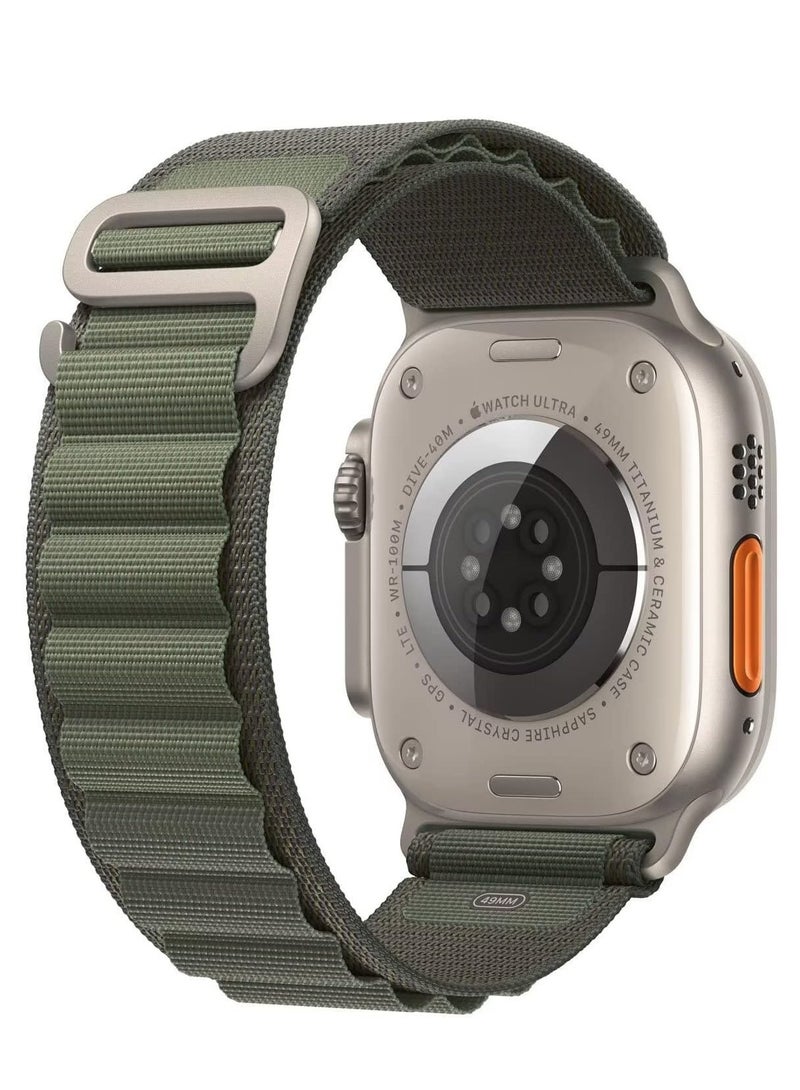 ELTRAZONE Alpine Loop Compatible with Apple Watch Ultra Band,Metal connector Rugged Woven Nylon Men G-Hook Strap for iWatch Series Ultra SE 49mm 45mm 44mm - Image 1