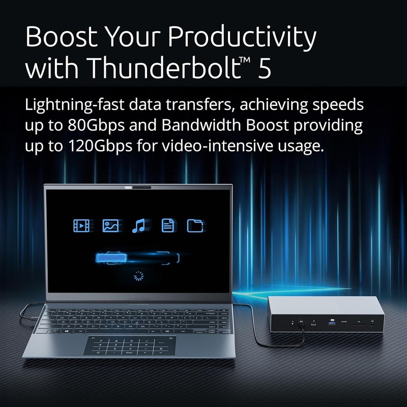 Kensington Kensington SD5000T5 Thunderbolt 5 Docking Station  Dual Display for MacBooks M1M2M3M4 Pro and Max Triple Display for Windows TB5 TB4 Compatible 140W Power Delivery K35201NA - Image 3