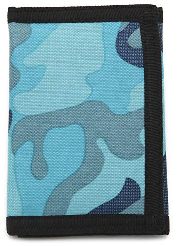 AI-DEE RFID Trifold Canvas Outdoor Sports Wallet for Kids - Front Pocket Wallet with Magic Sticker - Blue - Image 3