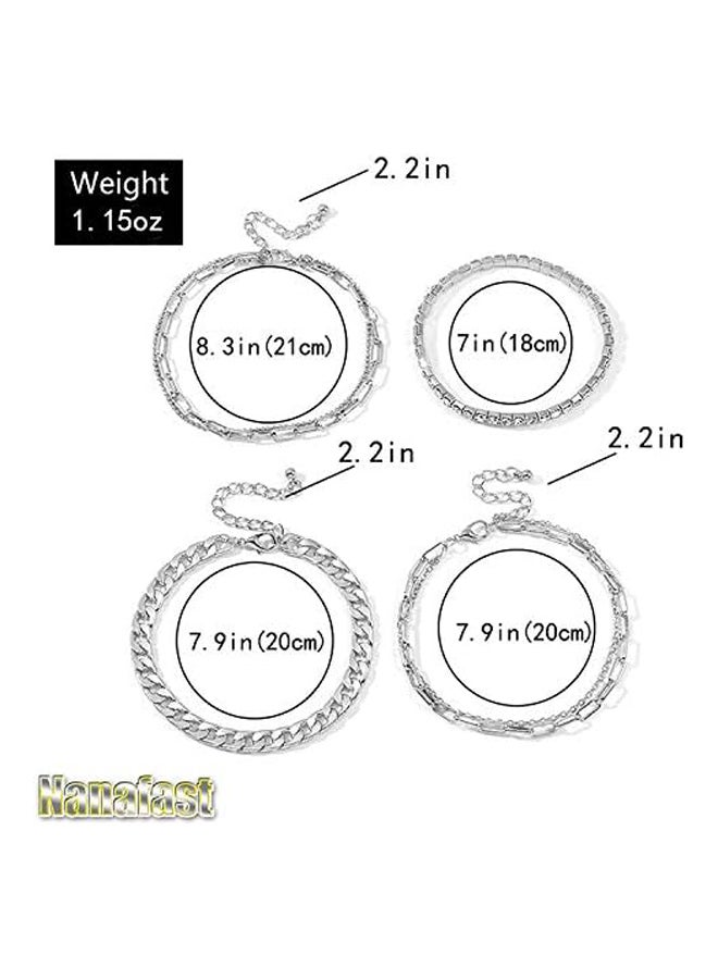 4-6PCS Ankle Bracelets Set for Women Gold Boho  - Image 4