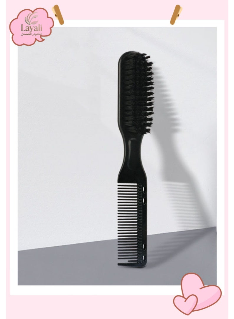 Layali Retro Beard Brush Electroplated Plastic Handle Hairdressing Tool for Men and Women - Image 1